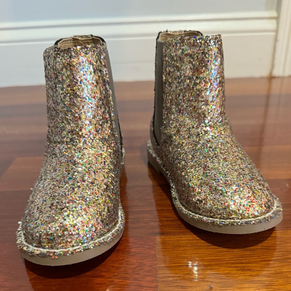 J. Crew kids size 10 glitter sequin boots -  never worn
